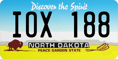 ND license plate IOX188