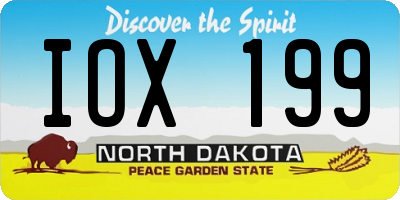 ND license plate IOX199