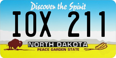 ND license plate IOX211