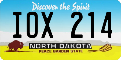 ND license plate IOX214