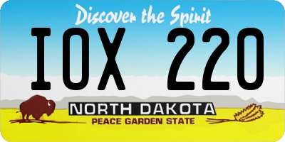 ND license plate IOX220