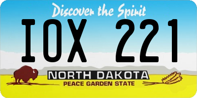 ND license plate IOX221