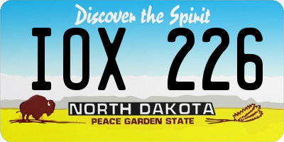 ND license plate IOX226