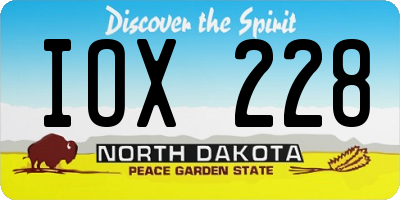 ND license plate IOX228