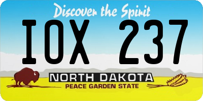 ND license plate IOX237