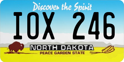 ND license plate IOX246