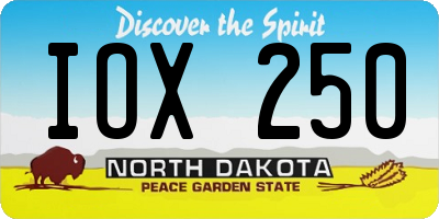 ND license plate IOX250