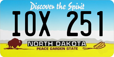 ND license plate IOX251