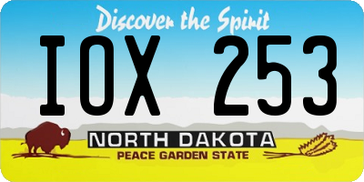 ND license plate IOX253