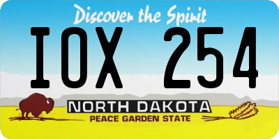 ND license plate IOX254