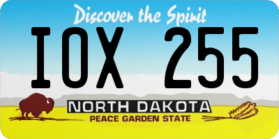 ND license plate IOX255