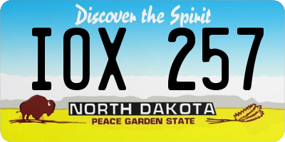 ND license plate IOX257