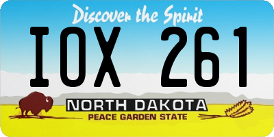 ND license plate IOX261