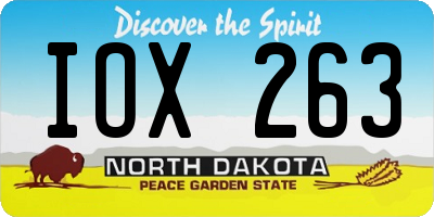 ND license plate IOX263