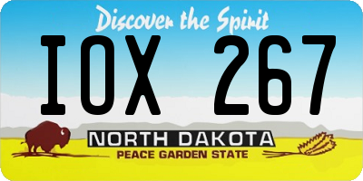 ND license plate IOX267