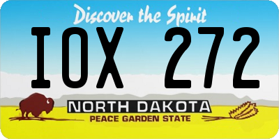 ND license plate IOX272
