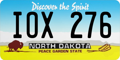 ND license plate IOX276
