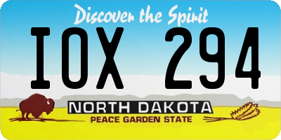 ND license plate IOX294