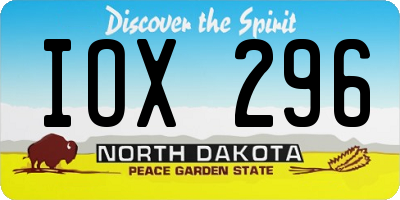 ND license plate IOX296