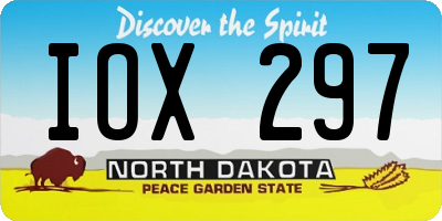 ND license plate IOX297