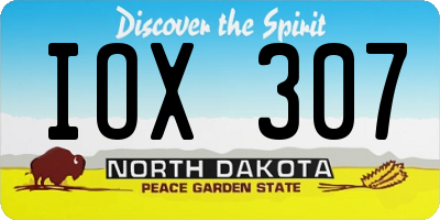ND license plate IOX307