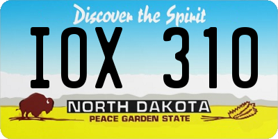 ND license plate IOX310