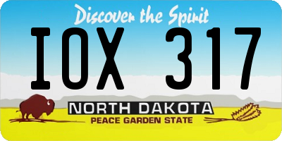 ND license plate IOX317