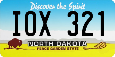 ND license plate IOX321