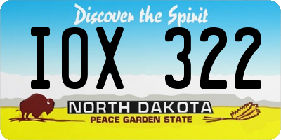 ND license plate IOX322
