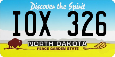 ND license plate IOX326