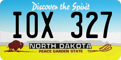 ND license plate IOX327