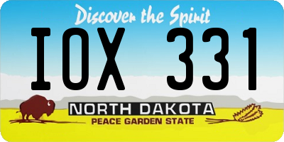ND license plate IOX331