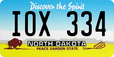 ND license plate IOX334