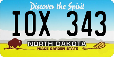 ND license plate IOX343