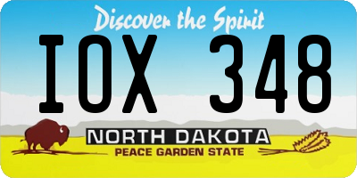 ND license plate IOX348