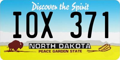 ND license plate IOX371