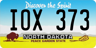 ND license plate IOX373