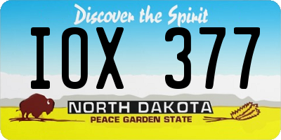 ND license plate IOX377