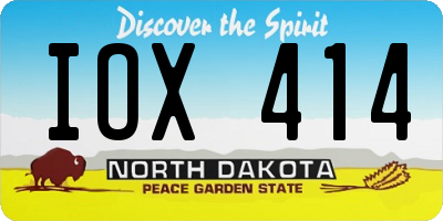 ND license plate IOX414