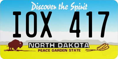 ND license plate IOX417