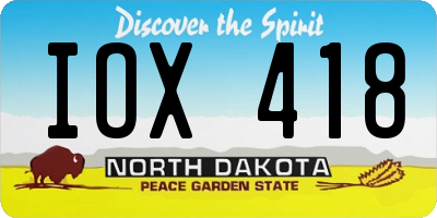 ND license plate IOX418