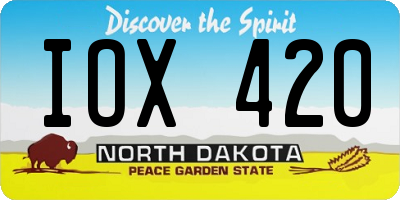 ND license plate IOX420