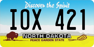 ND license plate IOX421
