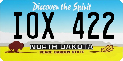 ND license plate IOX422