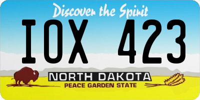 ND license plate IOX423