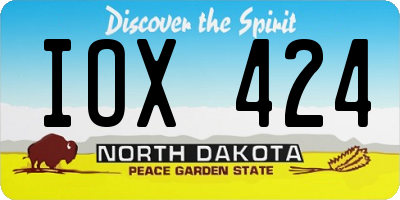 ND license plate IOX424