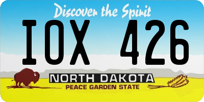 ND license plate IOX426