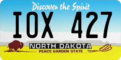 ND license plate IOX427