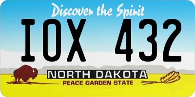 ND license plate IOX432