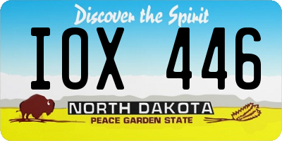 ND license plate IOX446